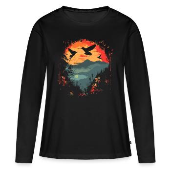 colibri, oiseau, la nature, animaux, nature sauvage, nectar - T-shirt manches longues Premium bio Femme - noir - Devant - Julia (174cm)