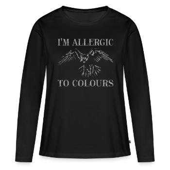 Allergic to Colours - Frauen Premium Bio Langarmshirt - Schwarz - Vorne - Julia (174cm)