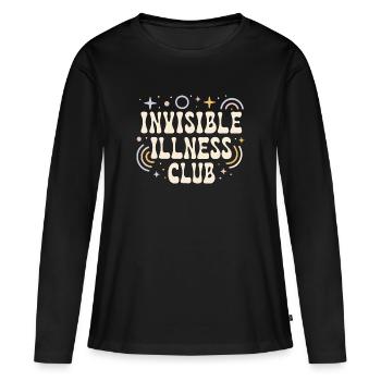 Maladie handicap invisible club - T-shirt manches longues Premium bio Femme - noir - Devant - Julia (174cm)