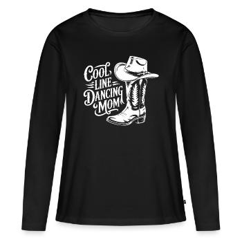 Line Dance Mom Line Dance Mom Cadeau - T-shirt manches longues Premium bio Femme - noir - Devant - Julia (174cm)