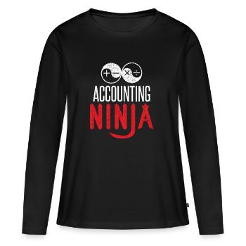 Accounting Ninja - Buchhaltung Finanzen Bilanz - Frauen Premium Bio Langarmshirt - Schwarz - Vorne - Julia (174cm)