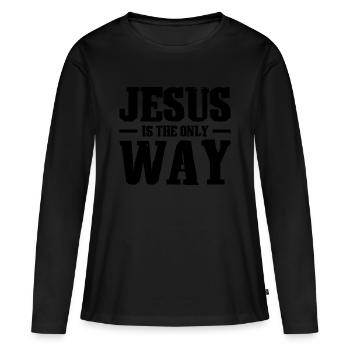 Jésus-Christ Foi - T-shirt manches longues Premium bio Femme - noir - Devant - Julia (174cm)