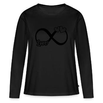amour symbole infini infini - T-shirt manches longues Premium bio Femme - noir - Devant - Julia (174cm)