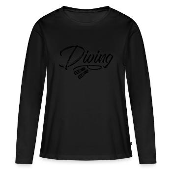 plongée plongée - T-shirt manches longues Premium bio Femme - noir - Devant - Julia (174cm)