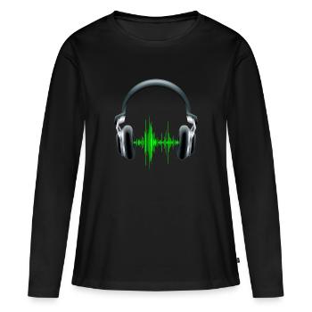 Equalizer DJ Kopfhörer - Frauen Premium Bio Langarmshirt - Schwarz - Vorne - Julia (174cm)