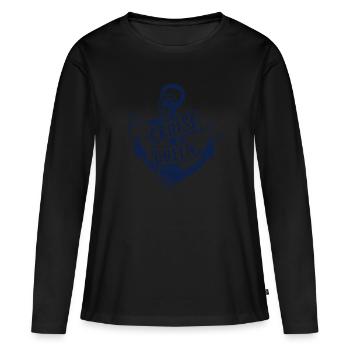 Cruise Queen - Frauen Premium Bio Langarmshirt - Schwarz - Vorne - Julia (174cm)