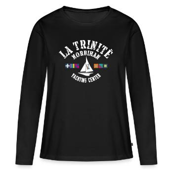 La Trinité sur mer yacht center - T-shirt manches longues Premium bio Femme - noir - Devant - Julia (174cm)
