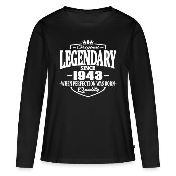 Legendary since 1943 - T-shirt manches longues Premium bio Femme - noir - Devant - Julia (174cm)