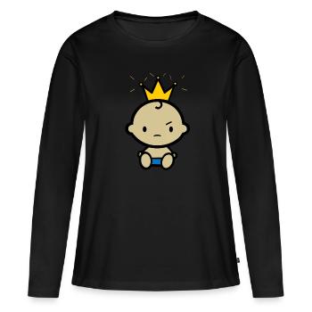 Baby Prinz - Frauen Premium Bio Langarmshirt - Schwarz - Vorne - Julia (174cm)