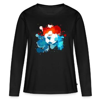 Des couleurs de foot. Idée de cadeau ! - T-shirt manches longues Premium bio Femme - noir - Devant - Julia (174cm)