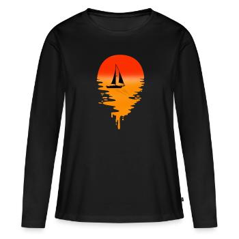 Segelboot - Frauen Premium Bio Langarmshirt - Schwarz - Vorne - Julia (174cm)