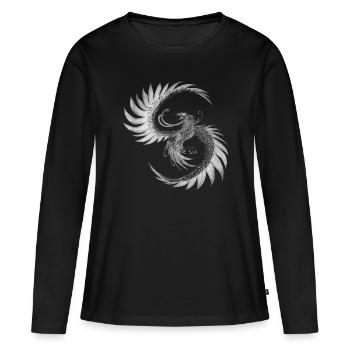 Phoenix de ses cendres - T-shirt manches longues Premium bio Femme - noir - Devant - Julia (174cm)