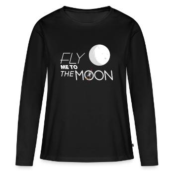 lune - T-shirt manches longues Premium bio Femme - noir - Devant - Julia (174cm)