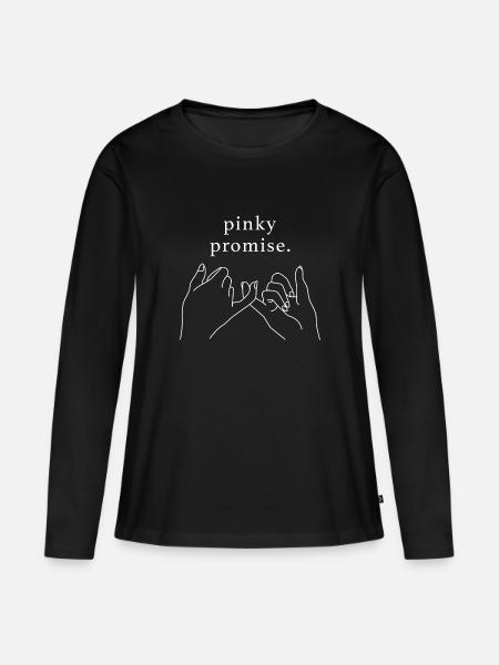 Pinky Promise - Frauen Premium Bio Langarmshirt - Schwarz
