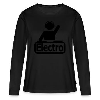 DJ / électrique - T-shirt manches longues Premium bio Femme - noir - Devant - Julia (174cm)