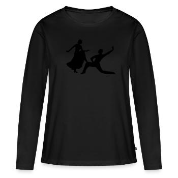 Tango - T-shirt manches longues Premium bio Femme - noir - Devant - Julia (174cm)