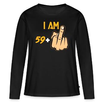 60th birthday - Women's Premium Organic Long Sleeve Shirt - black - Front - Julia (174cm)
