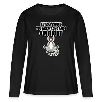 Lémur intelligent - T-shirt manches longues Premium bio Femme - noir - Devant - Julia (174cm)