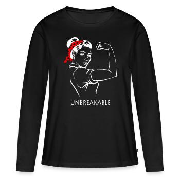Frauenpower - Frauen Premium Bio Langarmshirt - Schwarz - Vorne - Julia (174cm)