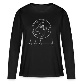 Terre - T-shirt manches longues Premium bio Femme - noir - Devant - Julia (174cm)