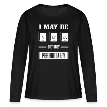 Ich bin ein Nerd - Frauen Premium Bio Langarmshirt - Schwarz - Vorne - Julia (174cm)