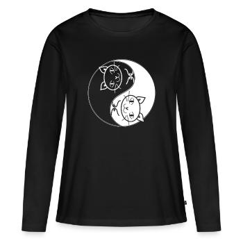 Yin Yang - T-shirt manches longues Premium bio Femme - noir - Devant - Julia (174cm)