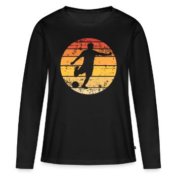 Footballeurs - T-shirt manches longues Premium bio Femme - noir - Devant - Julia (174cm)