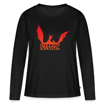 Kite - Women's Premium Organic Long Sleeve Shirt - black - Front - Julia (174cm)