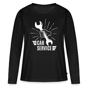 Auto mécanicien - T-shirt manches longues Premium bio Femme - noir - Devant - Julia (174cm)