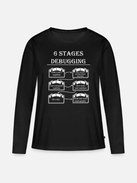 Debugging - Frauen Premium Bio Langarmshirt - Schwarz