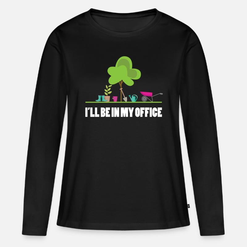Garten Büro - Frauen Premium Bio Langarmshirt - Schwarz