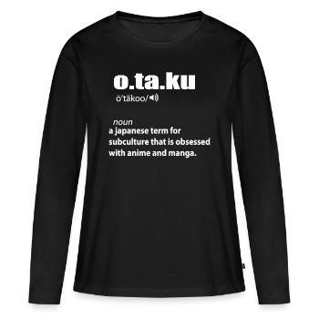 Otaku - T-shirt manches longues Premium bio Femme - noir - Devant - Julia (174cm)