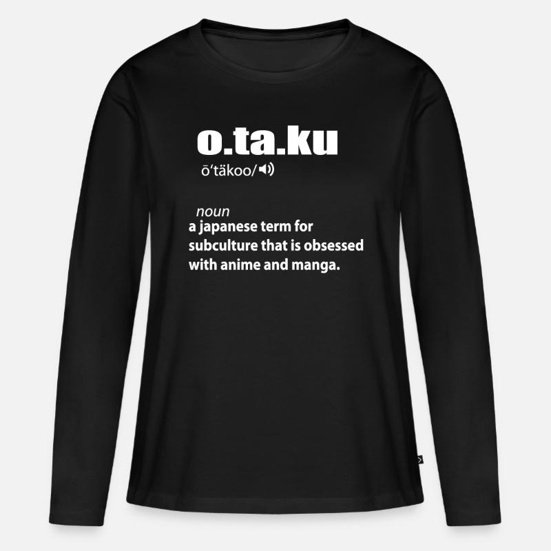 Otaku - Frauen Premium Bio Langarmshirt - Schwarz