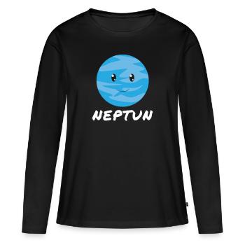 Neptune - T-shirt manches longues Premium bio Femme - noir - Devant - Julia (174cm)