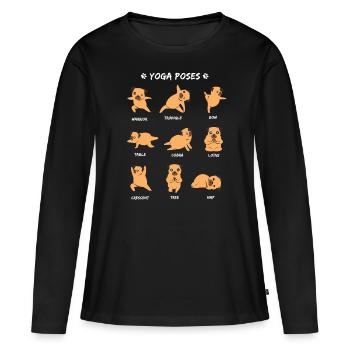 Yoga Posen Hund - Frauen Premium Bio Langarmshirt - Schwarz - Vorne - Julia (174cm)