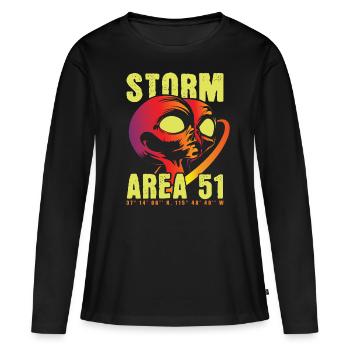 Storm Area 51 - T-shirt manches longues Premium bio Femme - noir - Devant - Julia (174cm)