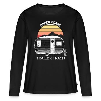 Trailer Trash USA - T-shirt manches longues Premium bio Femme - noir - Devant - Julia (174cm)