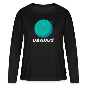 Uranus - T-shirt manches longues Premium bio Femme - noir - Devant - Julia (174cm)