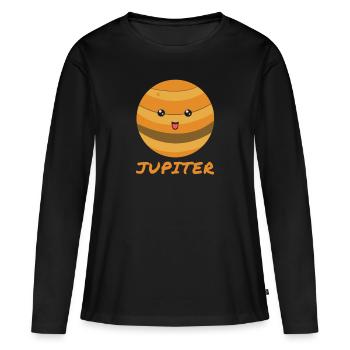 Jupiter - T-shirt manches longues Premium bio Femme - noir - Devant - Julia (174cm)