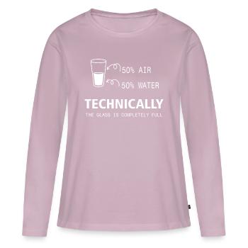 Nerdy Glas Funny - Women's Premium Organic Long Sleeve Shirt - dusky pink - Front - Julia (174cm)