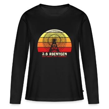3.6 Roentgen Not Great Not Terrible - T-shirt manches longues Premium bio Femme - noir - Devant - Julia (174cm)