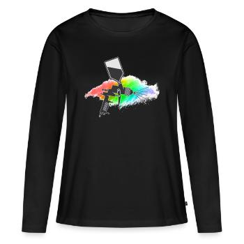 paint - Women's Premium Organic Long Sleeve Shirt - black - Front - Julia (174cm)