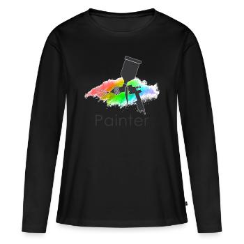 paint - Women's Premium Organic Long Sleeve Shirt - black - Front - Julia (174cm)