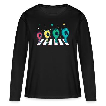 Alien Walk - T-shirt manches longues Premium bio Femme - noir - Devant - Julia (174cm)
