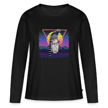 Gang de lémuriens - T-shirt manches longues Premium bio Femme - noir - Devant - Julia (174cm)