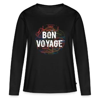 Bon voyage - T-shirt manches longues Premium bio Femme - noir - Devant - Julia (174cm)