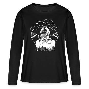 Graffiti Sprayer - Frauen Premium Bio Langarmshirt - Schwarz - Vorne - Julia (174cm)