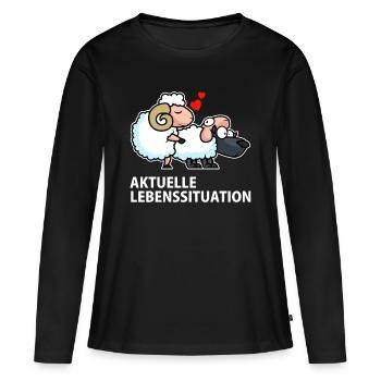 Situation actuelle de la vie - T-shirt manches longues Premium bio Femme - noir - Devant - Julia (174cm)
