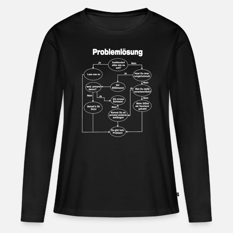 Programmierer Problemlösung - Frauen Premium Bio Langarmshirt - Schwarz