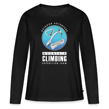 Expédition alpiniste - T-shirt manches longues Premium bio Femme - noir - Devant - Julia (174cm)